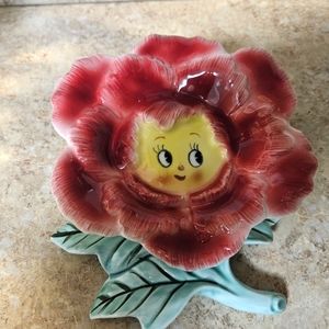 PY Japan Anthropomorphic Flower Wall Pocket Kitschy